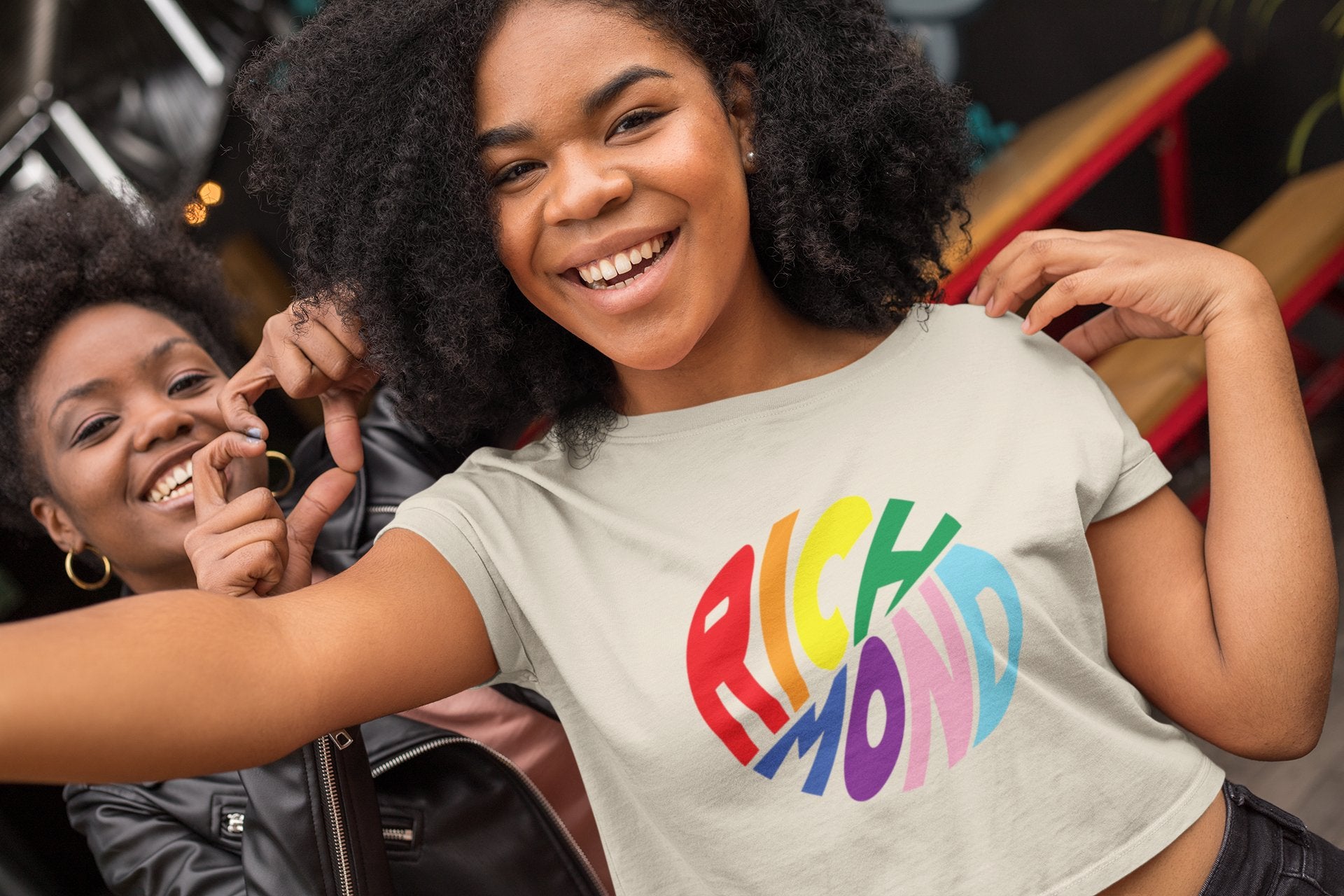 Rainbow Round-Abouts Crop Top